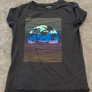 Cat & Jack Black Tee with Tropical Graphic